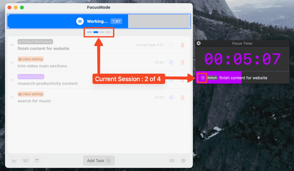Customize your Pomodoro break/work durations